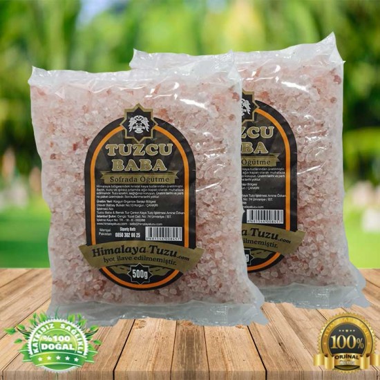 1Kg Pembe Granül Himalaya Tuzu 84 mineralli 500g x2 paket