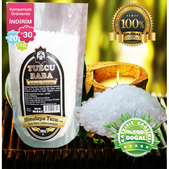 Beyaz Granül Himalaya Tuzu 84 mineralli 1kg (500gr X 2 paket) Beyaz Granül Himalaya Tuzu 84 mineralli 1kg (500gr X 2 paket)