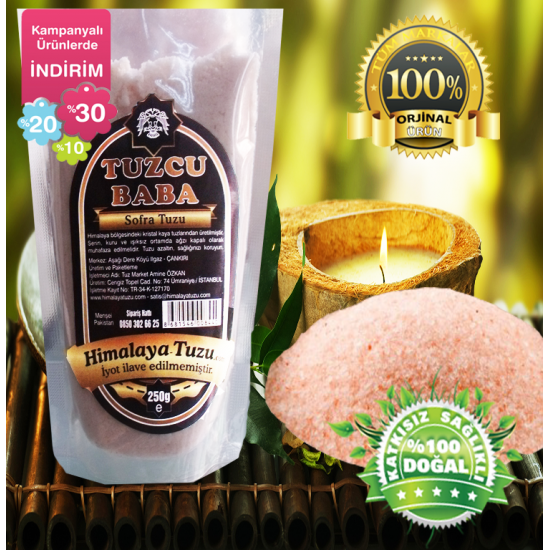 Pembe Sofralık Himalaya Tuzu 84 mineralli 1Kg (250gr X 4 paket) Pembe Sofralık Himalaya Tuzu 84 mineralli 1Kg (250gr X 4 paket)