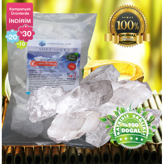 1kg Çankırı Sole ve Cep için 84 Mineralli ŞEFFAF Kristal Kaya Tuzu 1kg Çankırı Sole ve Cep için 84 Mineralli ŞEFFAF Kristal Kaya Tuzu